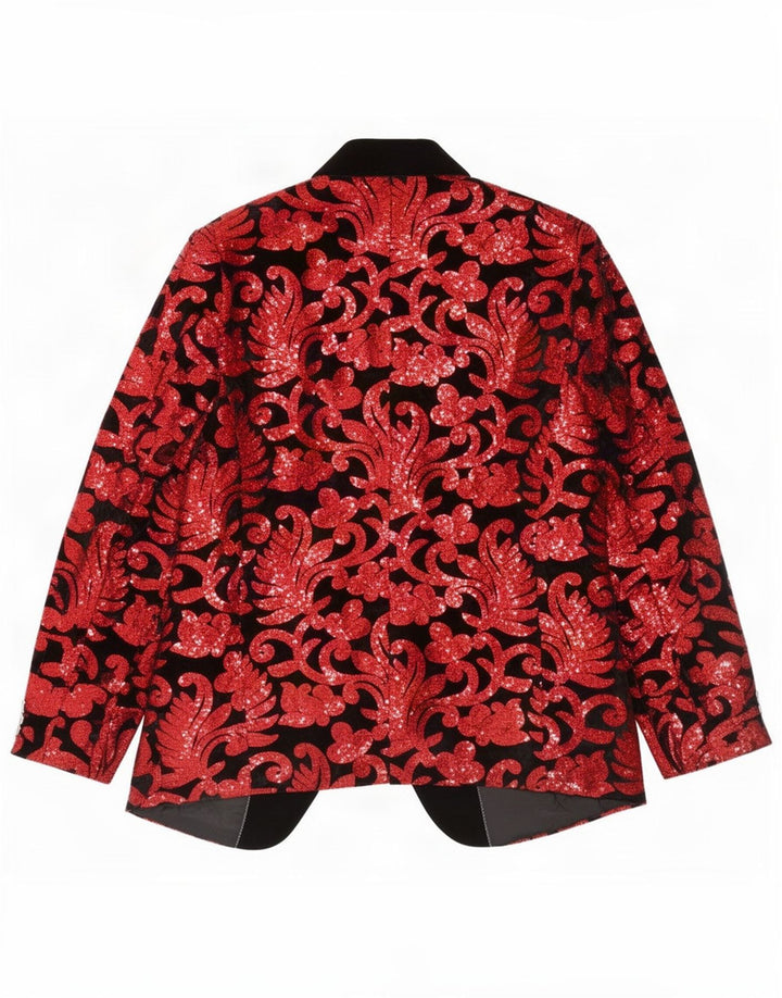 Jaqueta Blazer Masculina Vintage Reino Unido 40 Grande Paisley Vermelho