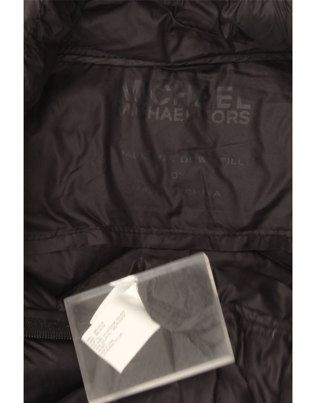 Casaco acolchoado com capuz feminino Michael Kors Reino Unido 16 grande nylon preto