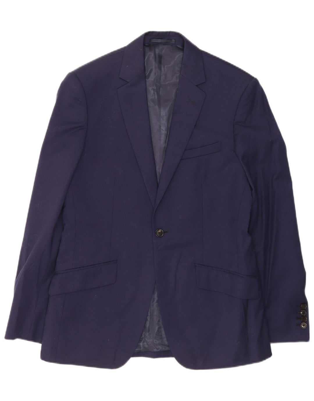 Jaqueta Blazer Masculina Reiss com 1 Botão Reino Unido 38 Lã Azul Marinho Médio