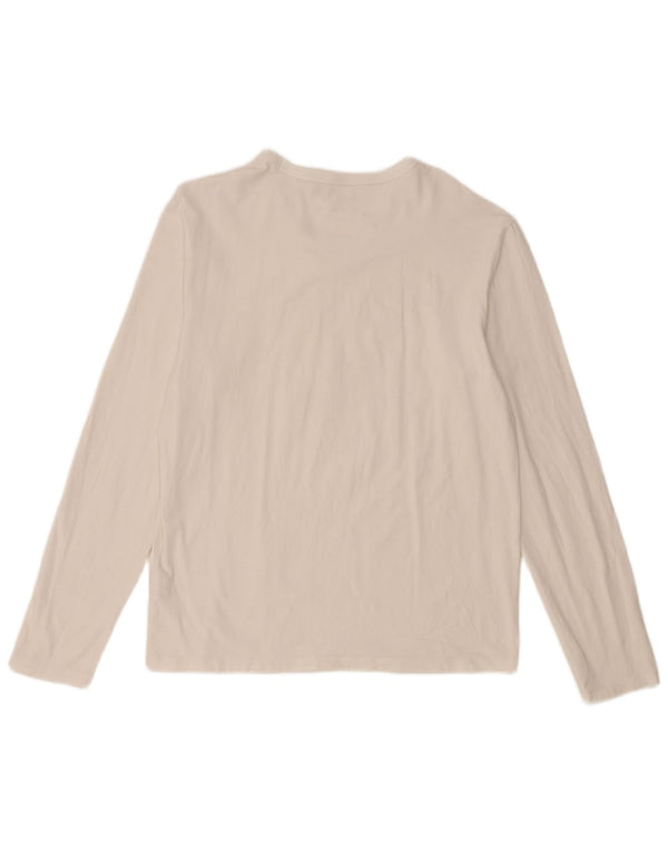 Guess Top gráfico feminino manga comprida UK 18 XL algodão branco