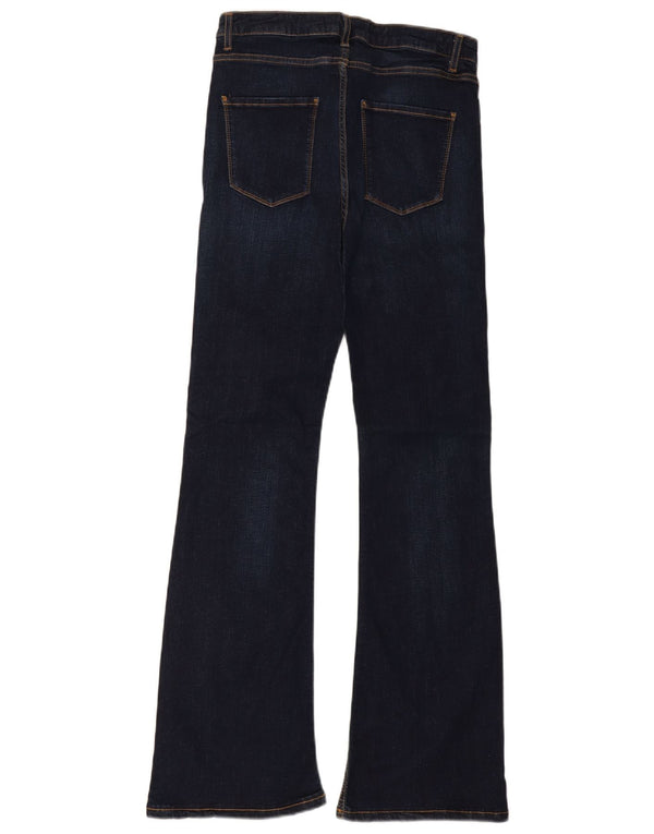 Zara Calça Jeans Feminina Slim Flared EU 40 Médio W30 L32 Azul Marinho Algodão