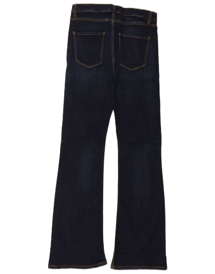 Zara Calça Jeans Feminina Slim Flared EU 40 Médio W30 L32 Azul Marinho Algodão