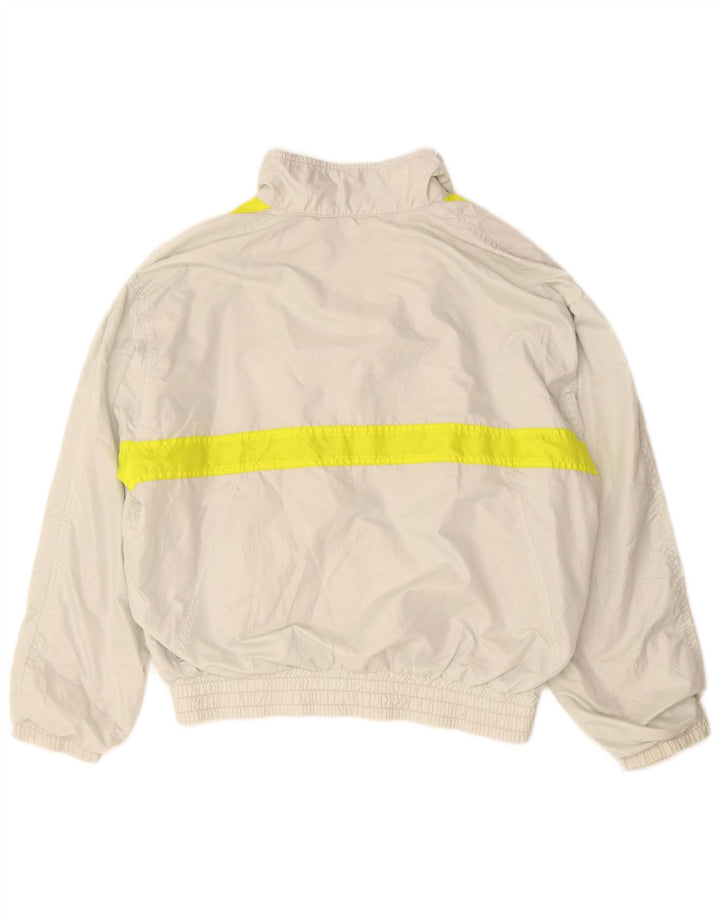 Jaqueta feminina vintage de grandes dimensões para agasalho Reino Unido 12 bloco colorido cinza médio