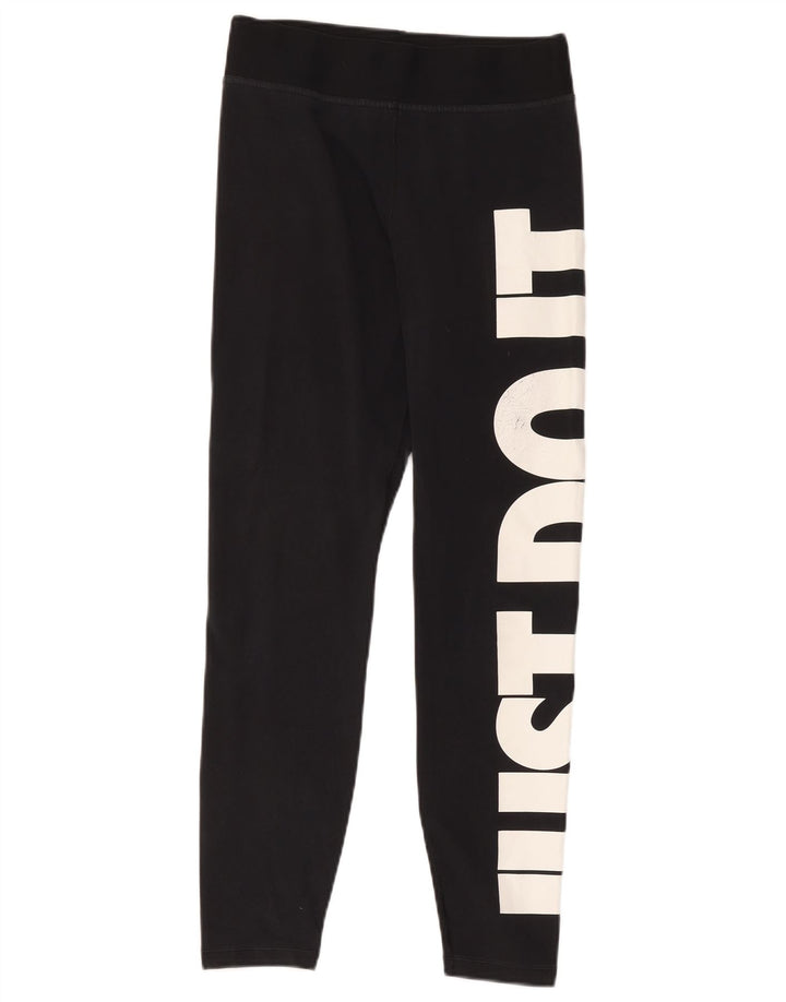Leggings Nike Femininas Graphic UK 12 Médio Preto Poliéster