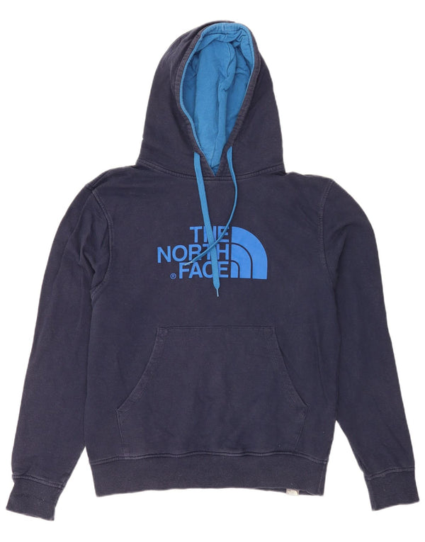 Suéter com capuz gráfico masculino The North Face médio algodão azul marinho