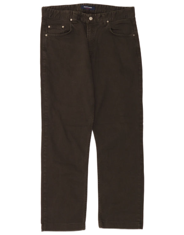 Pierre Cardin Masculino Straight Jeans IT 46 Pequeno W34 L30 Marrom Algodão