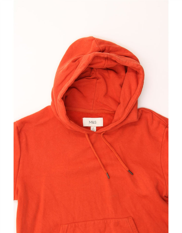 MARKS & SPENCER Womens Hoodie Jumper UK 10 Small Orange Cotton Vintage Marks & Spencer and Second-Hand Marks & Spencer from Messina Hembry 