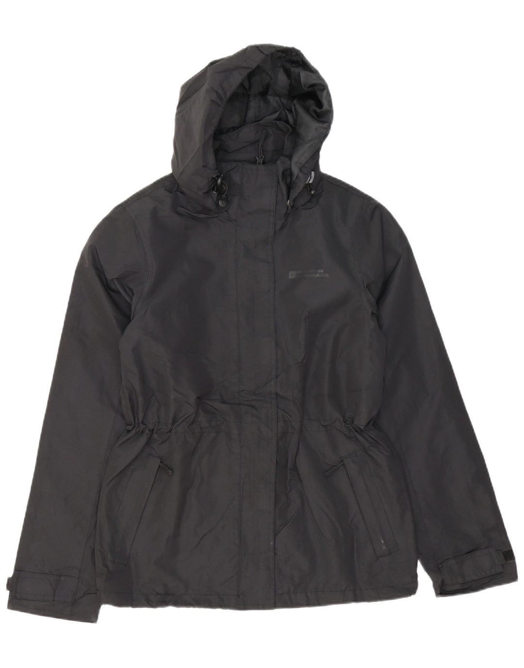 Jaqueta de chuva com capuz feminino Mountain Warehouse UK 6 XS poliéster preto