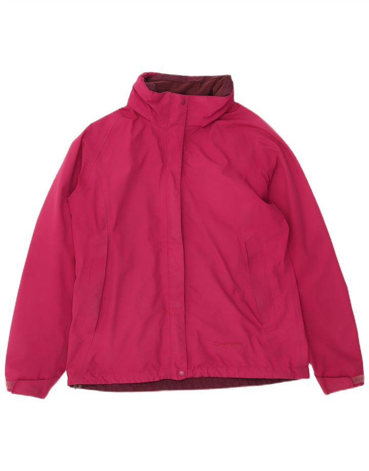 Jaqueta de chuva com capuz feminina Sprayway UK 12 poliéster rosa médio