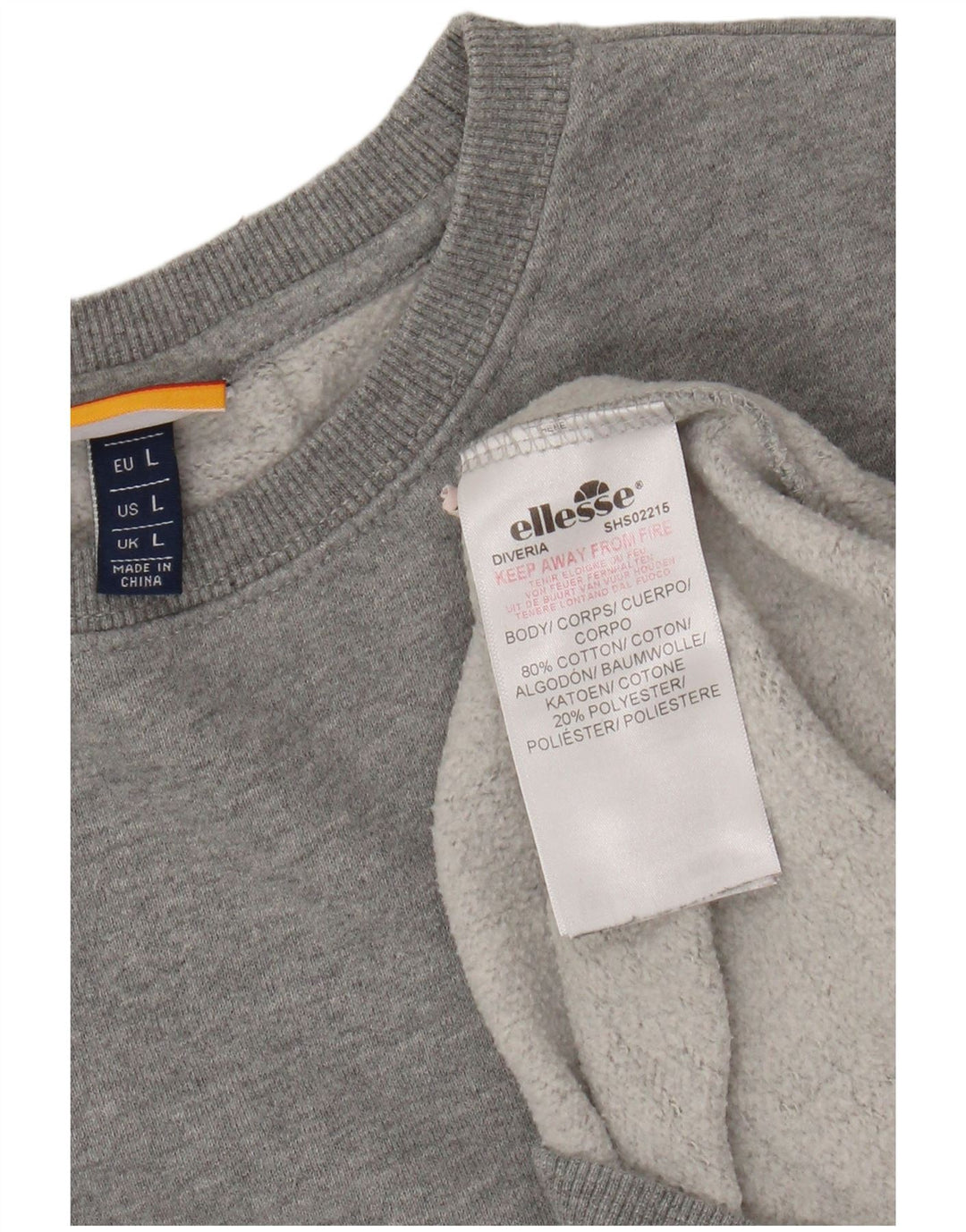 Ellesse moletom masculino jumper grande algodão cinza