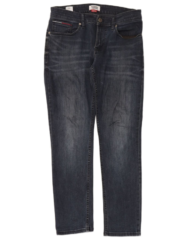 Tommy Hilfiger Masculino Scanton Slim Jeans W30 L30 Azul Marinho Algodão