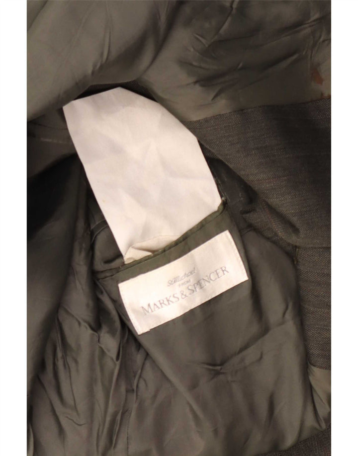 Jaqueta Marks & Spencer masculina St. Michael Blazer Reino Unido 48 2XL cinza espinha de peixe