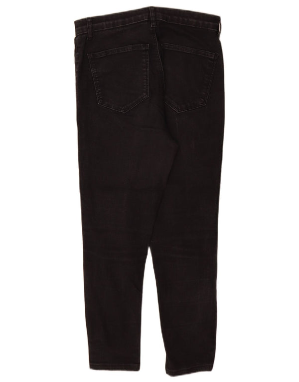 Topshop feminino Joni cortado jeans W30 L25 algodão preto