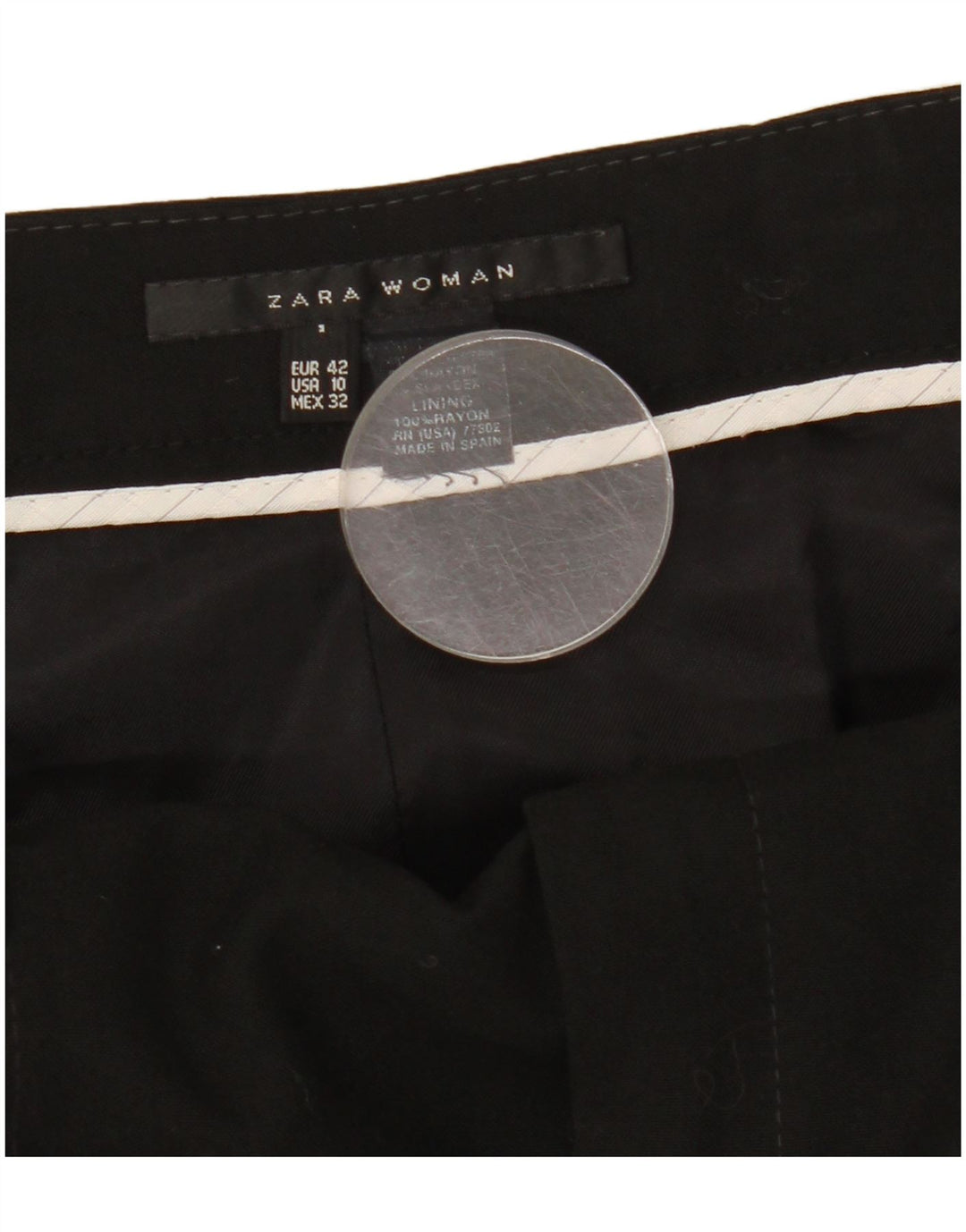 Saia feminina Zara A-Line EU 42 Grande W32 Preto Rayon