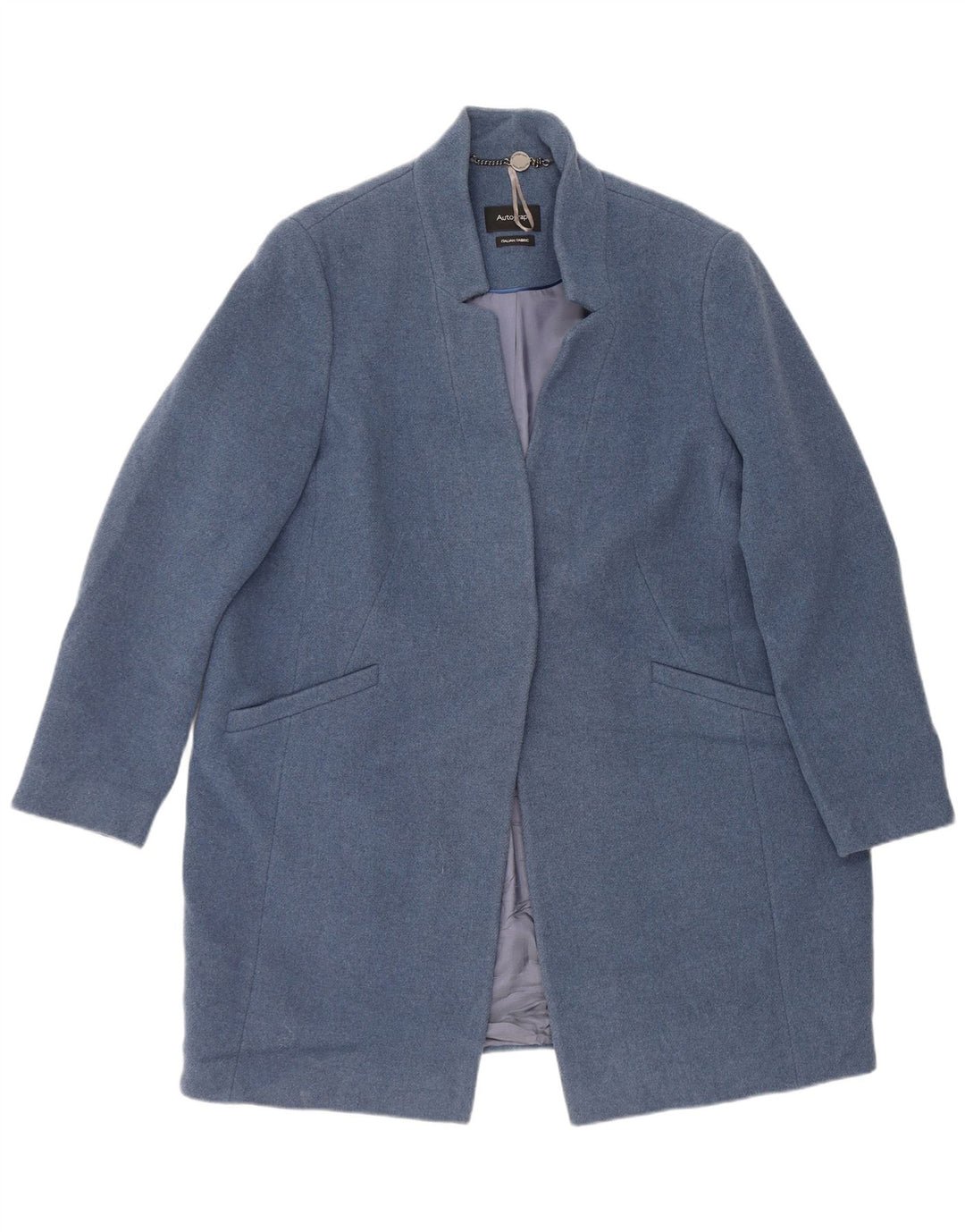 Sobretudo feminino Marks & Spencer Autograph aberto Reino Unido 18 XL lã azul
