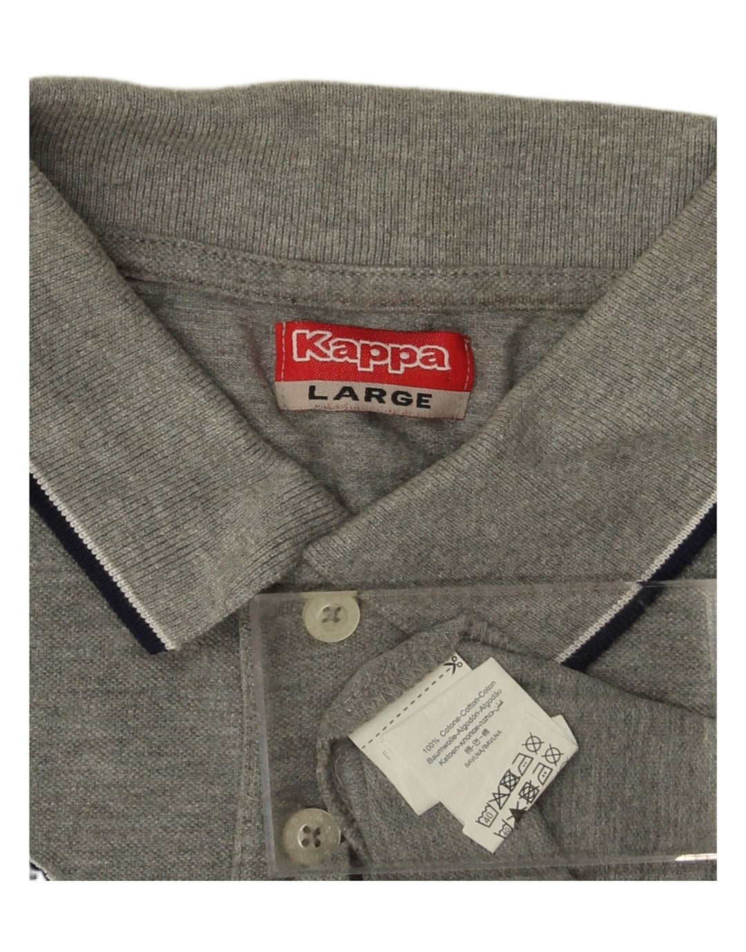 KAPPA Mens Polo Shirt Large Grey Cotton Vintage Kappa and Second-Hand Kappa from Messina Hembry 