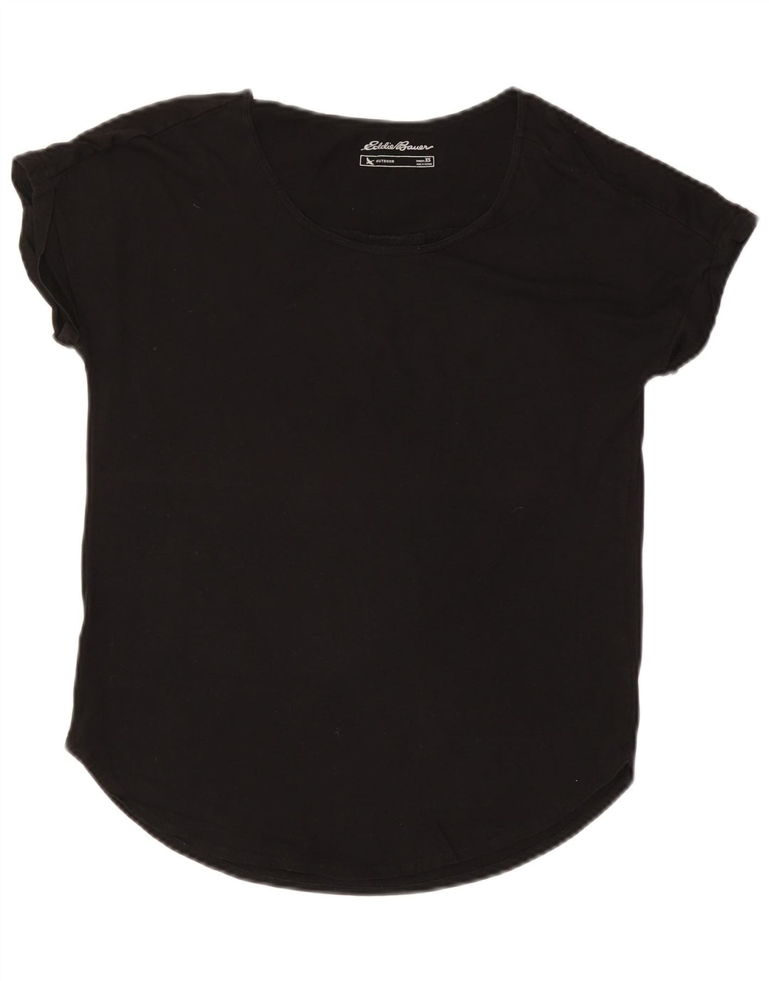 EDDIE BAUER Camiseta feminina oversized UK 6 XS algodão preto