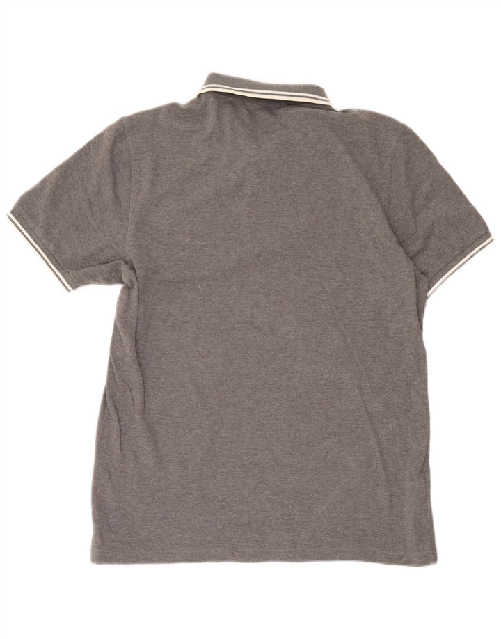 Camisa polo masculina Fred Perry grande algodão manchado cinza