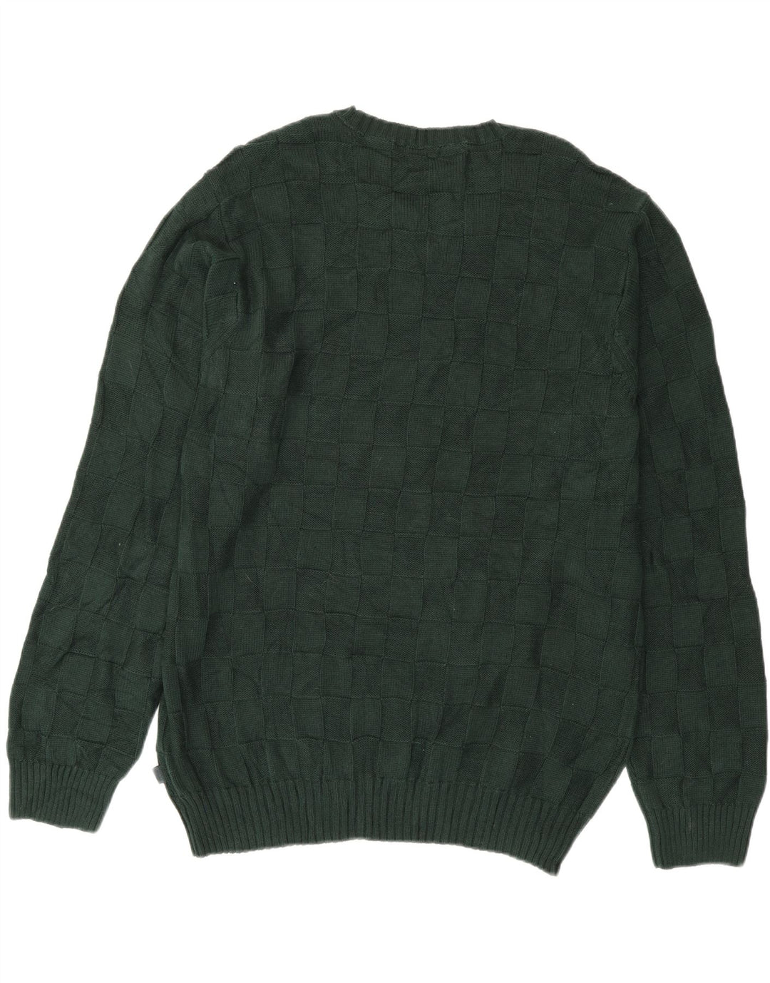 IZOD Mens Crew Neck Jumper Sweater XL Green Geometric Cotton Vintage Izod and Second-Hand Izod from Messina Hembry 