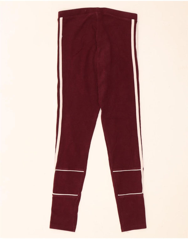 Leggings Adidas Mulher UK 6 XS Borgonha Algodão