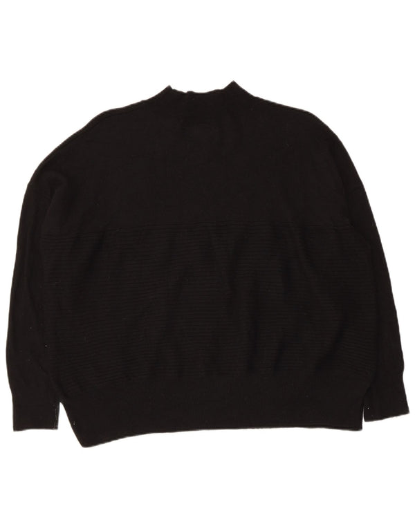 Superdry Suéter feminino superdimensionado com gola de tartaruga Reino Unido 10 pequeno preto