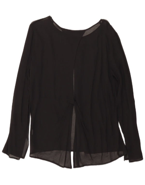 Blusa feminina de manga comprida Zara Top UK 14 grande preto