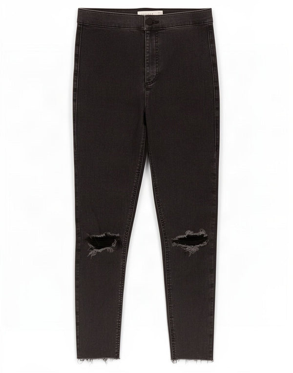 Calça jeans skinny feminina Topshop W28 L24 algodão cinza