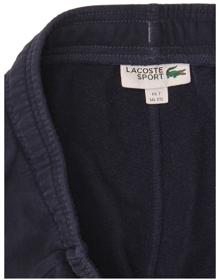 Calça de treino masculina Lacoste tamanho 7 2XL azul marinho
