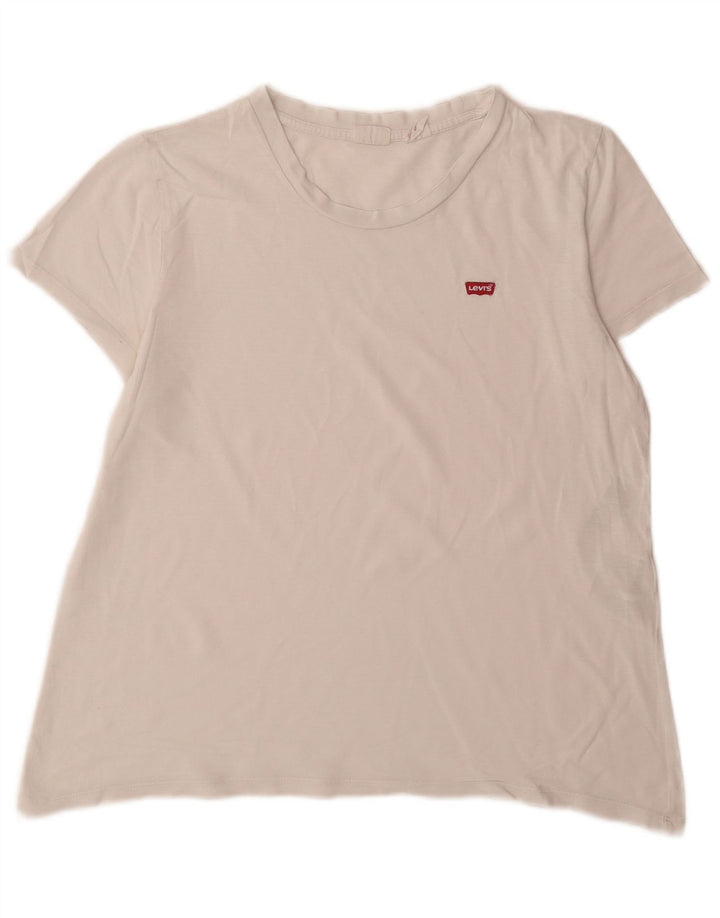 Camiseta feminina Levi's Top UK 14 médio algodão branco