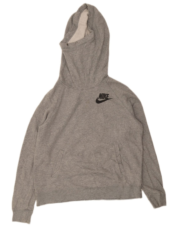 Jumper com capuz feminino Nike UK 14 grande algodão cinza