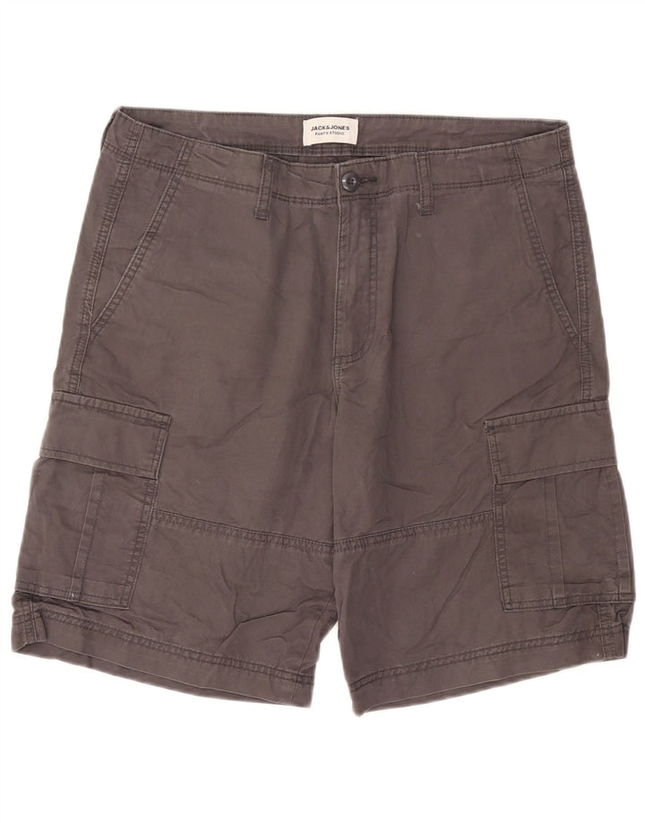 Shorts cargo masculino Jack & Jones grande W36 algodão cinza