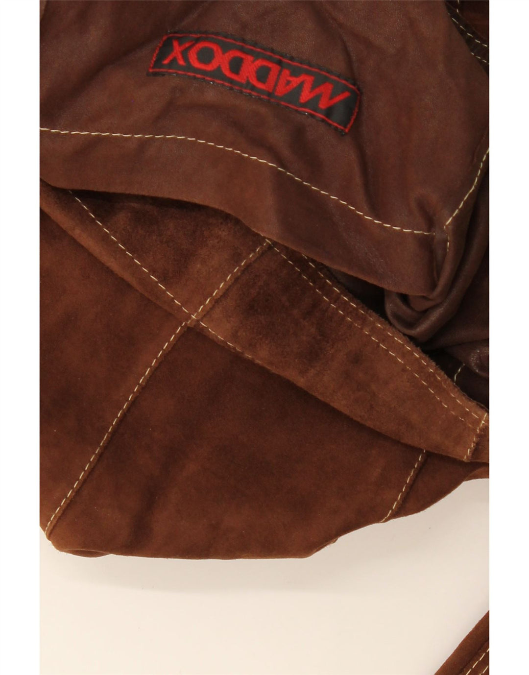 Jaqueta feminina MADDOX de camurça cortada Reino Unido 16 grande couro marrom