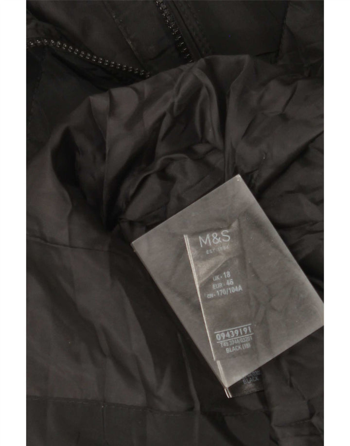 Casaco acolchoado feminino Marks & Spencer UK 18 XL poliéster preto