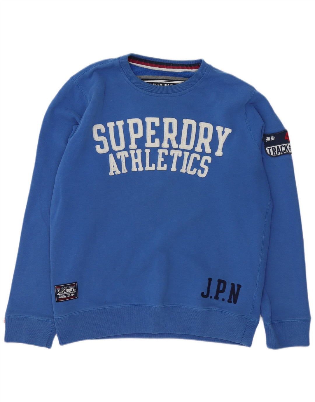 Suéter gráfico masculino Superdry 2XL algodão azul