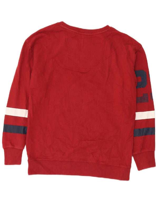 Superdry moletom gráfico masculino jumper pequeno algodão colorblock vermelho