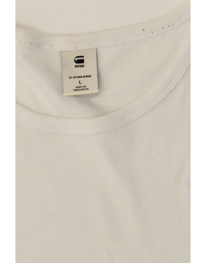 G-STAR Womens T-Shirt Top UK 14 Large White Cotton Vintage G-Star and Second-Hand G-Star from Messina Hembry 