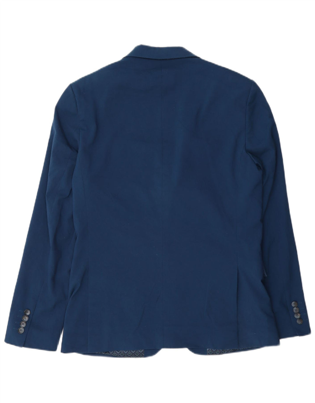 Jaqueta blazer masculina de 2 botões Marks & Spencer Reino Unido 38 poliéster azul médio