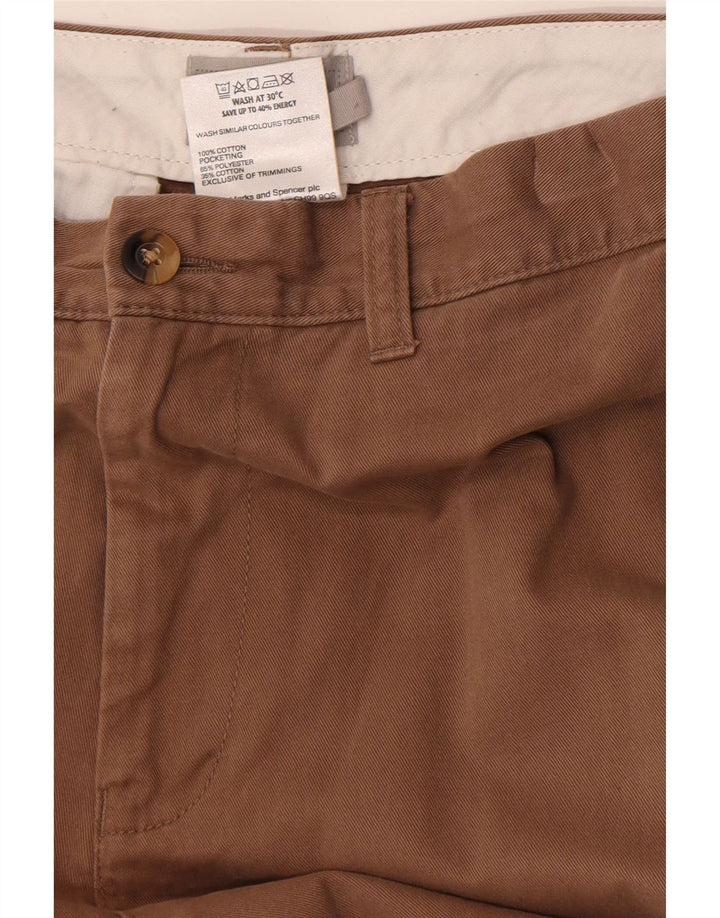Calça Chino Masculina Marks & Spencer Regular Fit W36 L29 Algodão Marrom