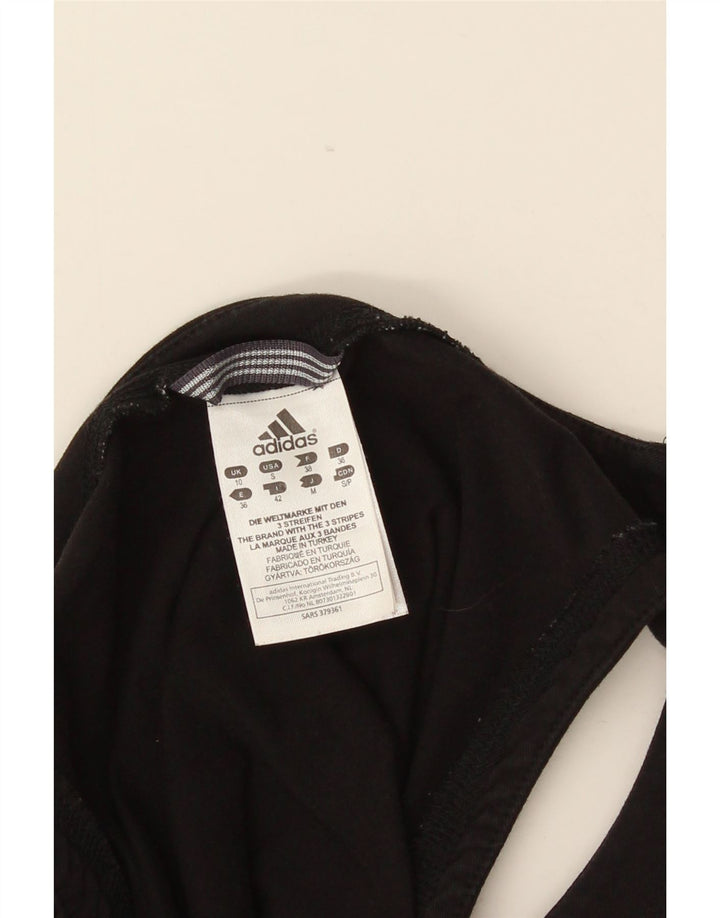 Adidas Womens Vest Top UK 8 Pequeno Algodão Preto