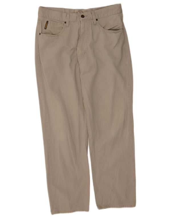 Calça masculina reta casual Armani W34 L30 algodão cinza