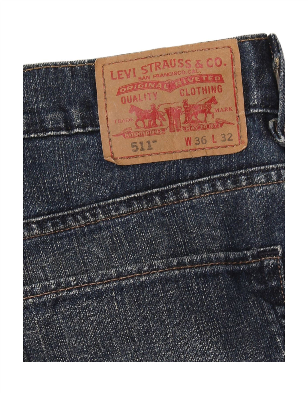 LEVI'S Masculino 511 Slim Jeans W36 L32 Azul Marinho Algodão