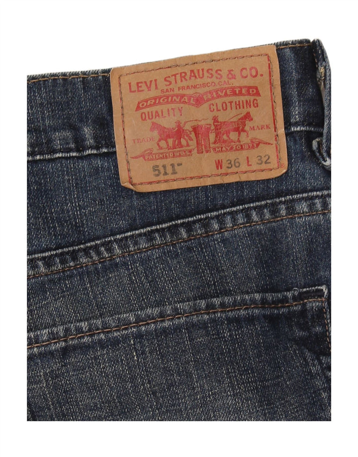 LEVI'S Masculino 511 Slim Jeans W36 L32 Azul Marinho Algodão