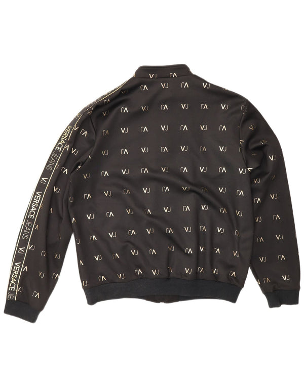 Versace Mens Graphic Tracksuit Top Jaqueta XL Preto Poliéster Esportes