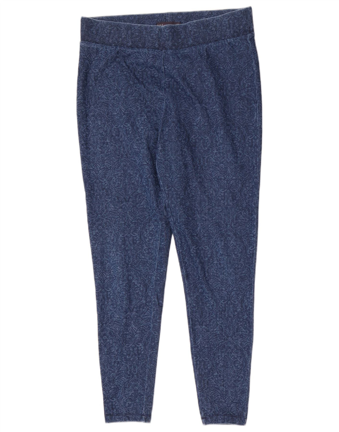 Leggings femininos Marks & Spencer Reino Unido 14 algodão paisley azul médio