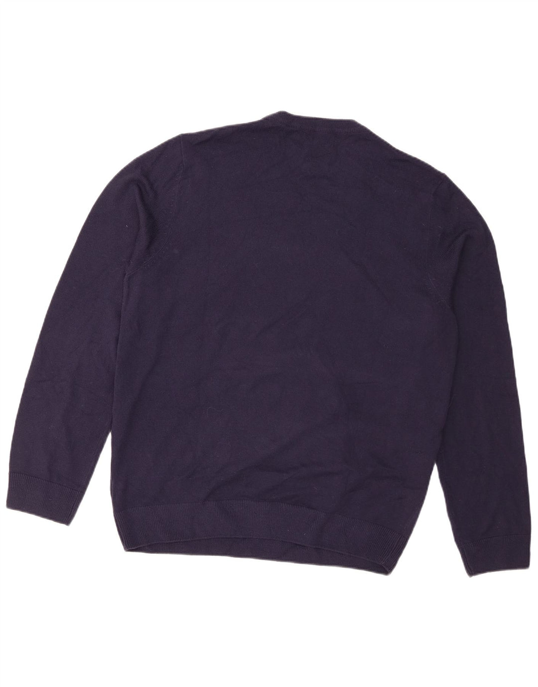 Suéter masculino Marks & Spencer com gola redonda grande azul marinho Fair Isle