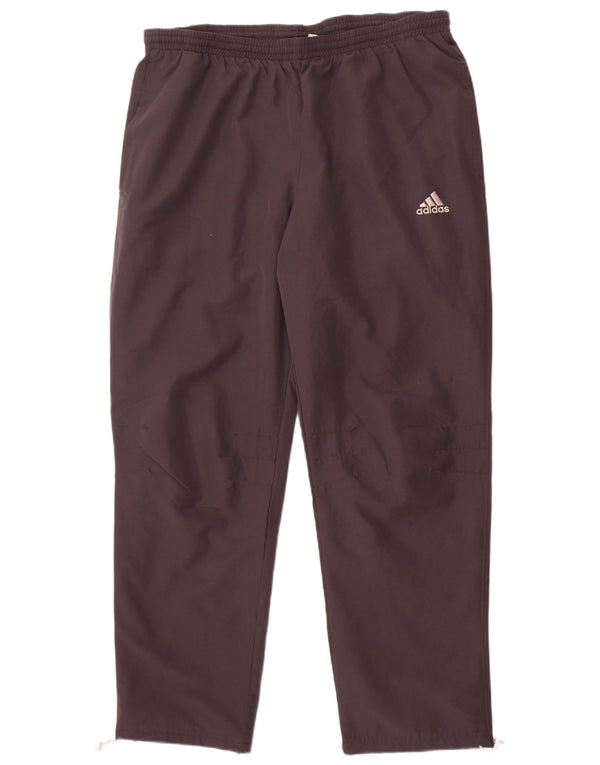Calças de treino masculinas Adidas UK 42/44 poliéster cinza grande