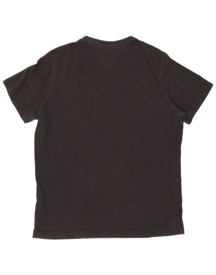 Tommy Hilfiger Camiseta masculina grande de algodão preto