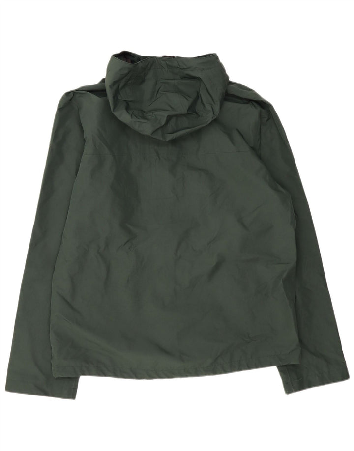 HELLY HANSEN Mens Hooded Rain Jacket UK 40 Large Green Polyester