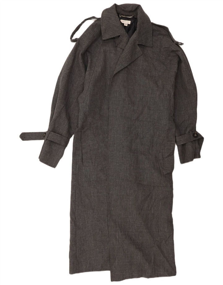 Topshop Womens Oversized Trench Coat UK 14 Grande Poliéster Cinza