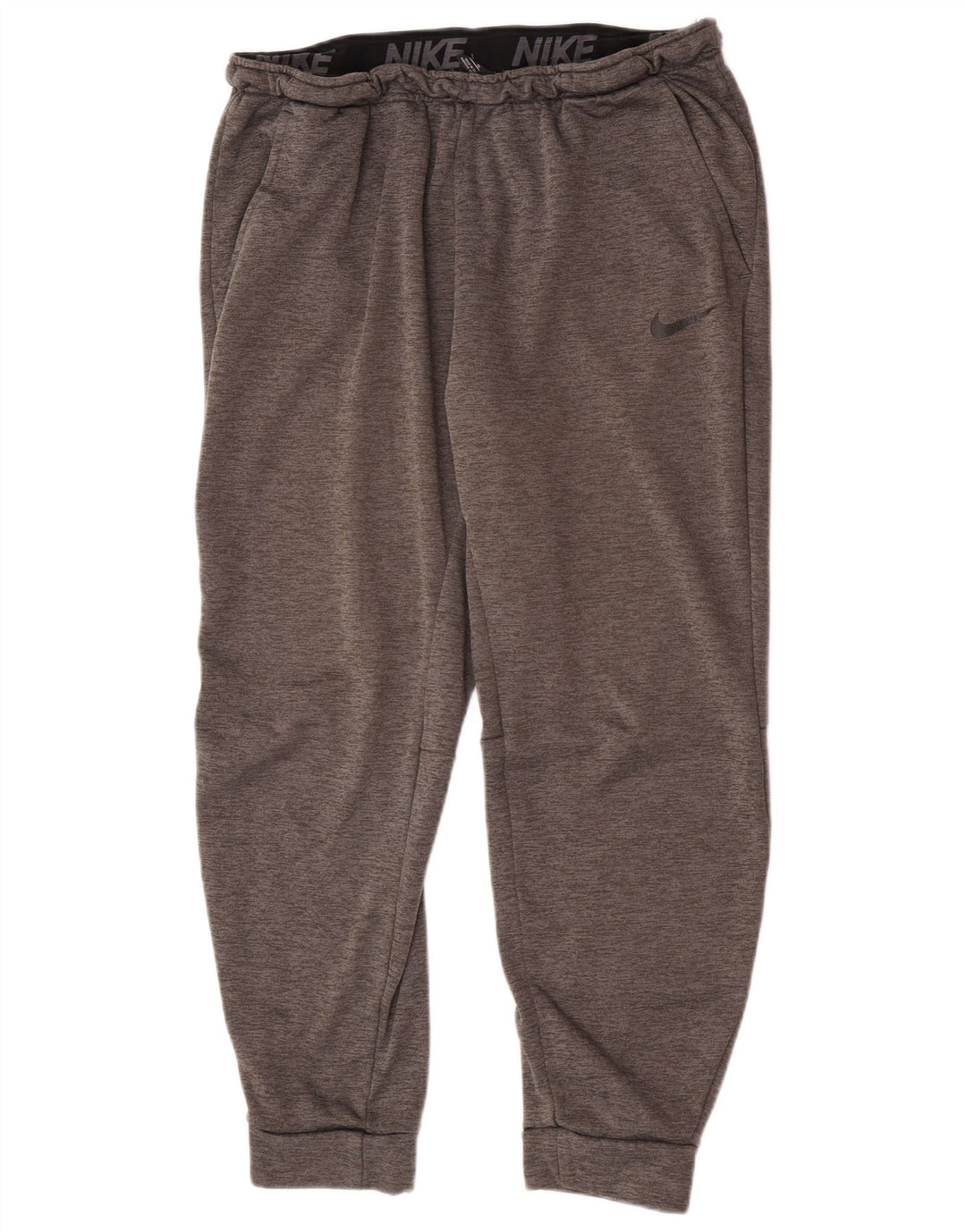 Calça de treino masculina Nike Dri Fit Joggers XL cinza manchado de poliéster
